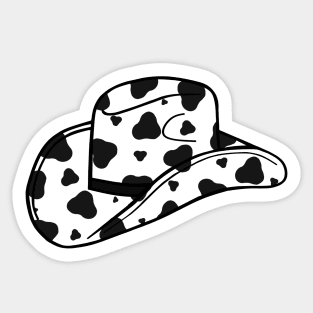 Black Cow Spots Cowboy Hat Sticker